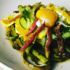 Salad of Soured Greens with Anchovies and Egg&nbsp;yolk